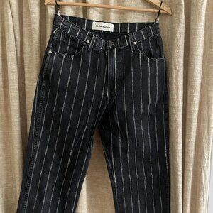 Pre-Owned Reformation Roper Jeans 28 Dark Wash with Stripe